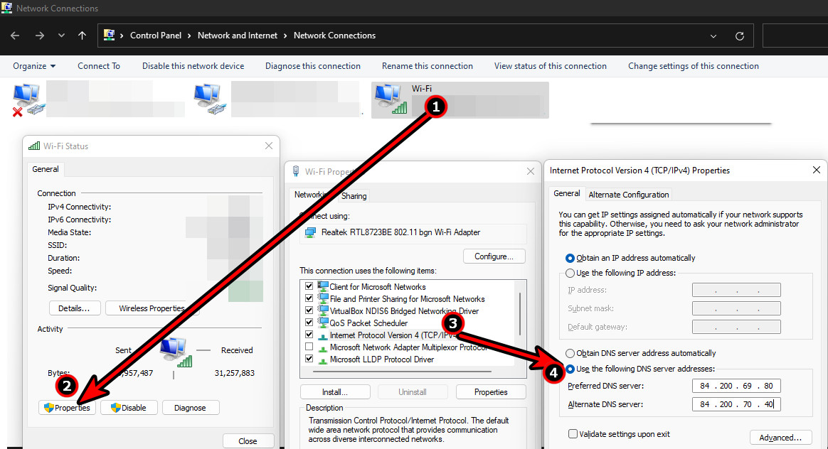 Change the DNS Settings of the System