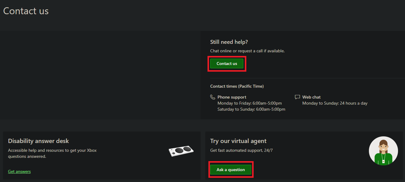 Contacting Microsoft Support