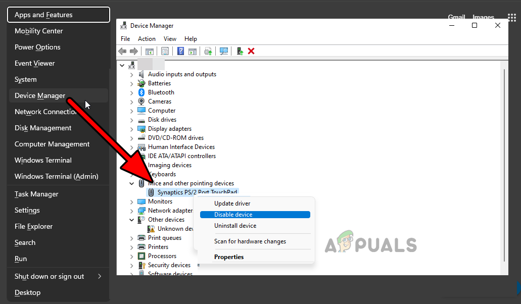 Disable Touchpad on the Laptop