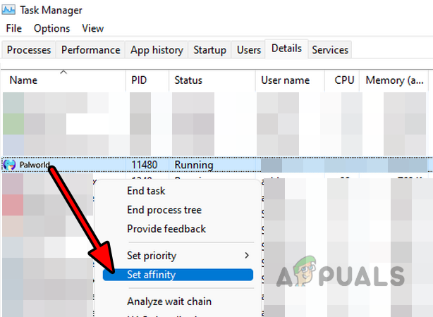 Set Affinity of Palworld on Windows