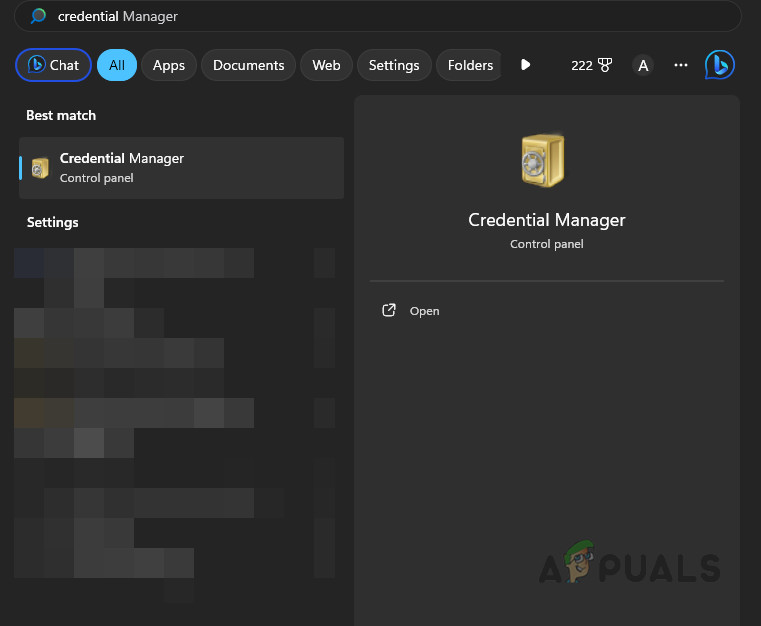 Open Credential Manager in Windows