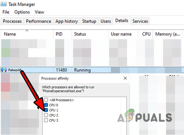 Uncheck All Processors and enable CPU 0 and CPU 1 for Palworld