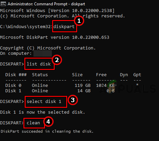 Use the DiskPart to Clean the Console's Hard Disk