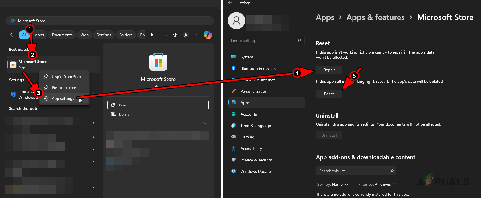 Repair and Reset the Microsoft Store