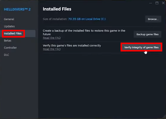 Steam Game files verification.