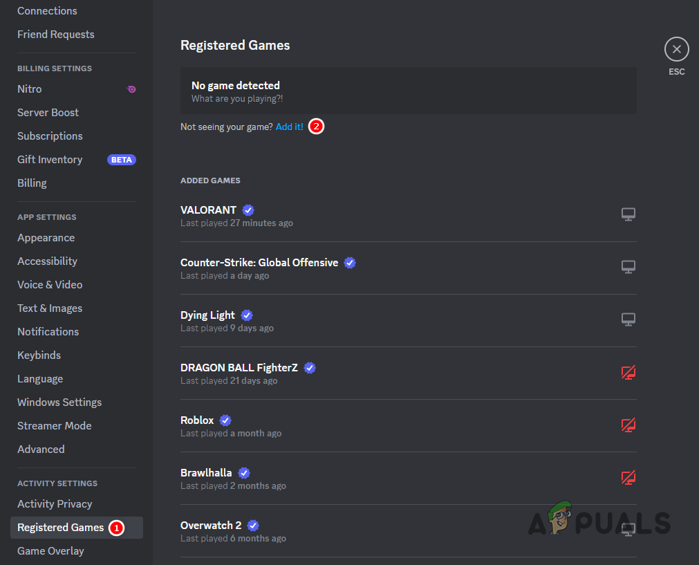 Adding a new Registered Game to your Discord