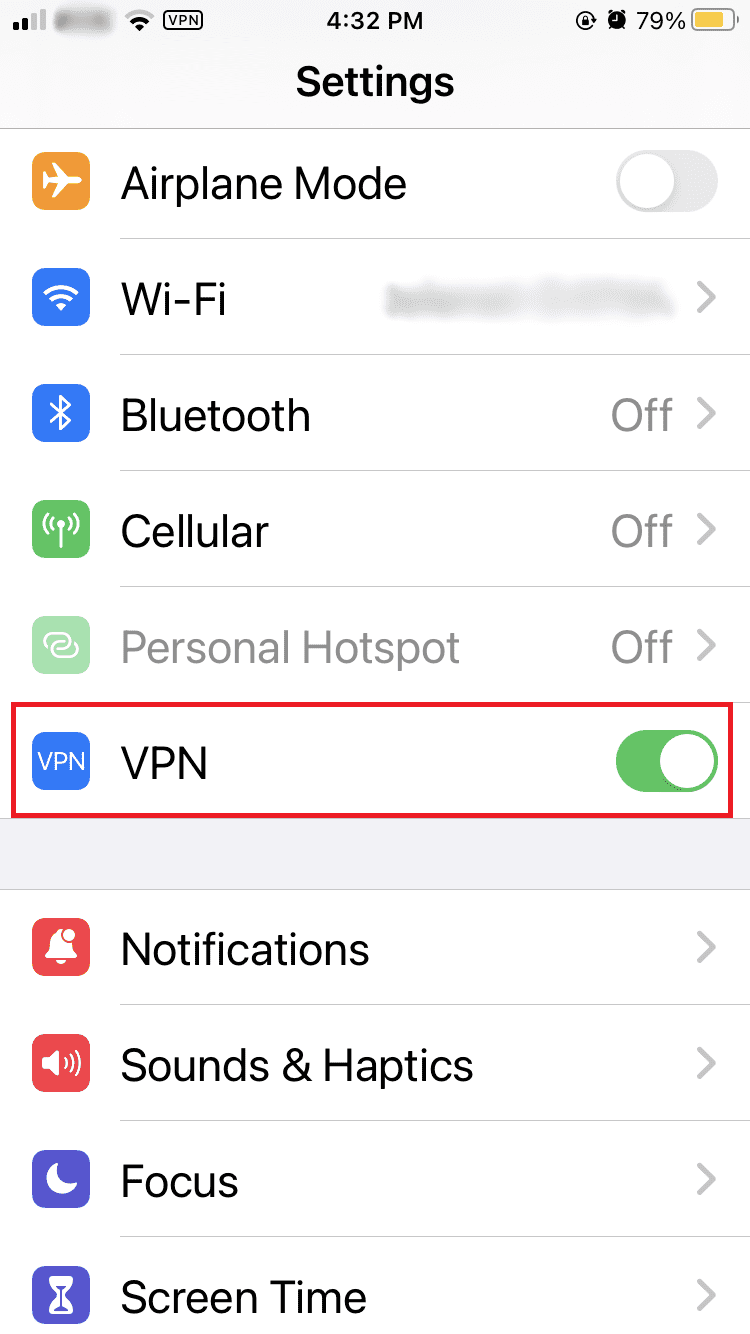disable VPN