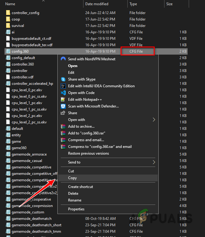 Creating a new CFG file