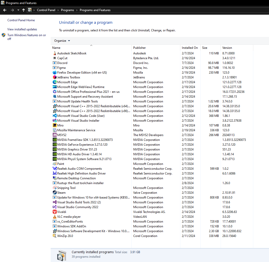 Uninstalling suspicious applications