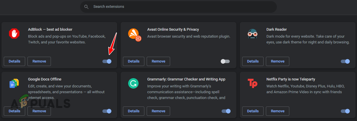 Disabling Browser Extensions