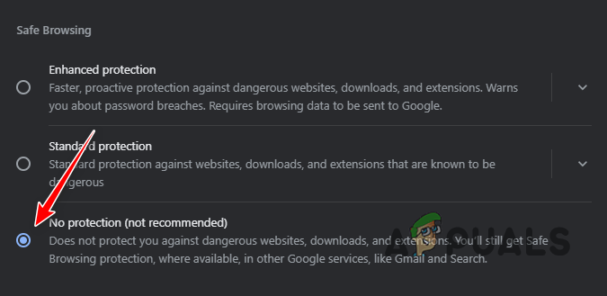 Disabling Safe Browsing