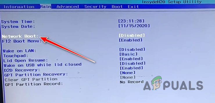 Enabling Network Boot in BIOS