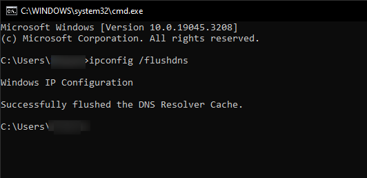 Entering the Commands into Command Prompt