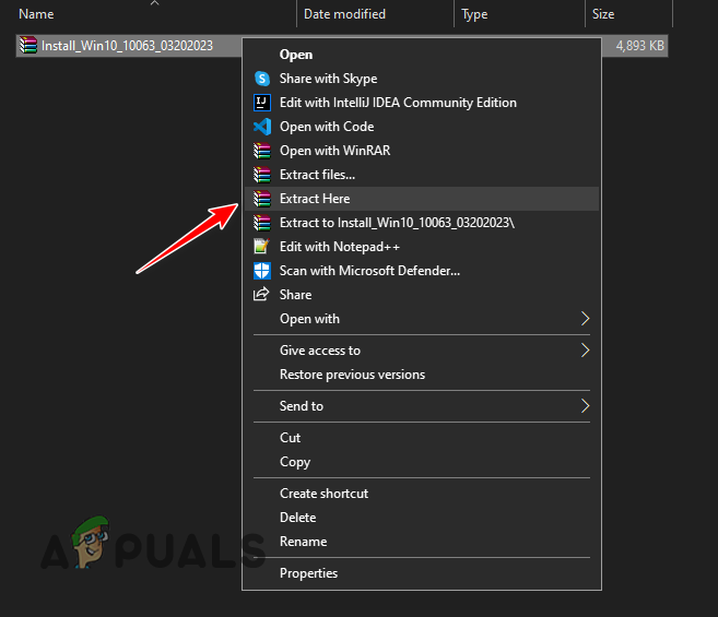 Extracting driver file