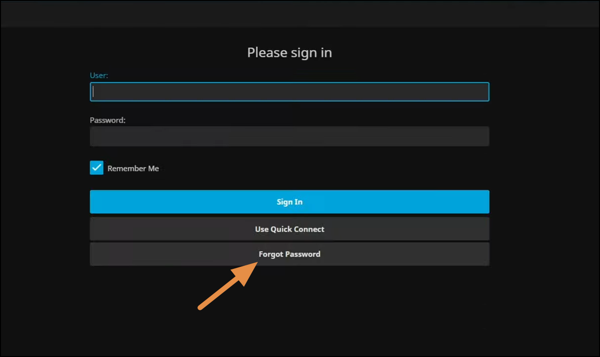 Reset Password Button - Jellyfin