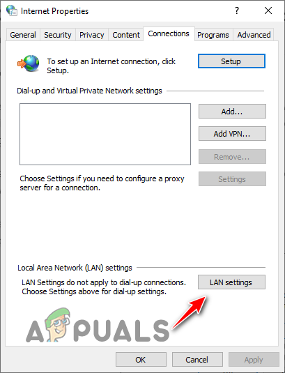 Opening LAN Settings