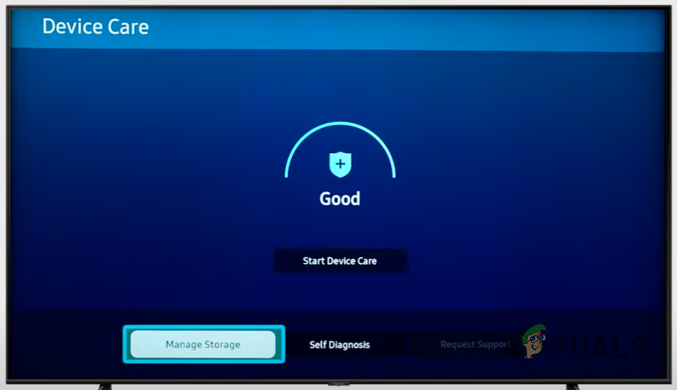 Opening Manage Storage menu