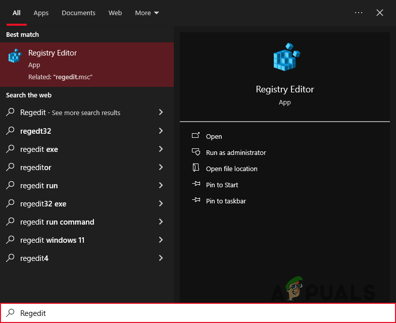 Opening Registry Editor