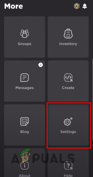 Opening Roblox Settings