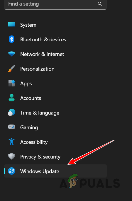 Opening Windows Update Menu