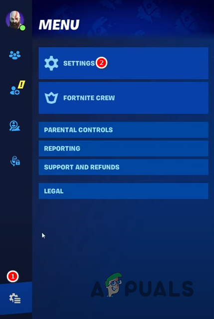 Opening the Settings menu