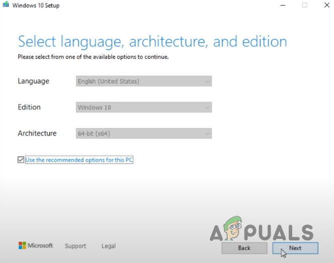Selecting language, architecture, and edition of OS