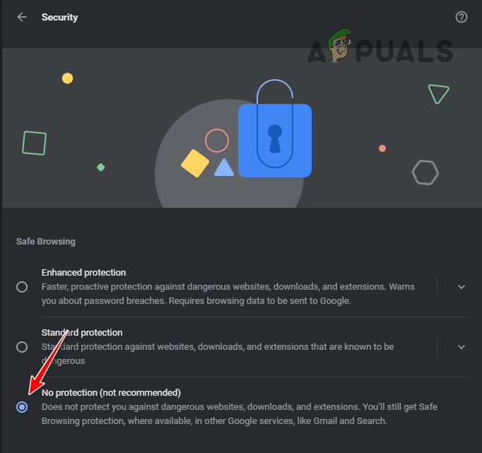 Setting Security to No Protection