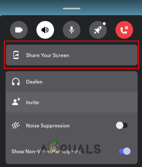 Sharing screen on phone