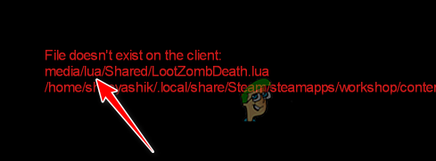 The error message mentions the lua folder