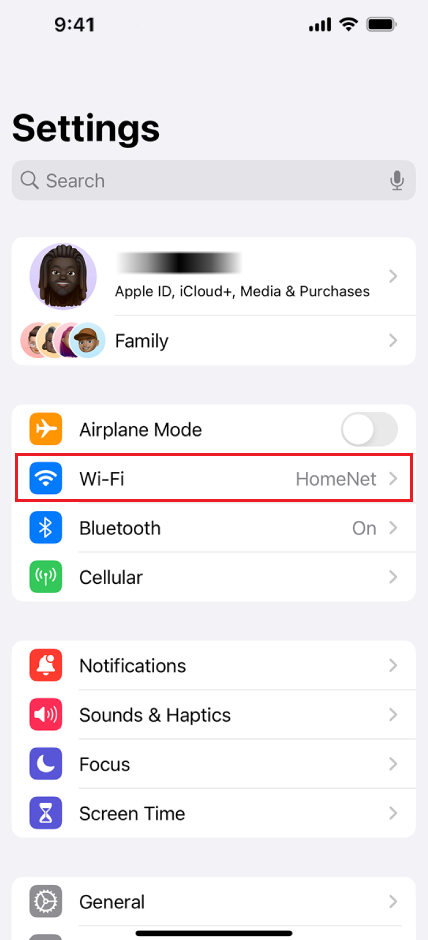 Wi-Fi settings
