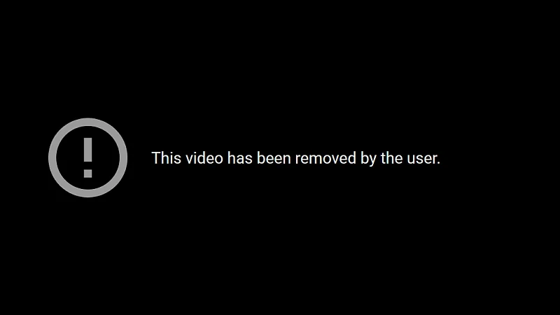 this video has been removed by the user error