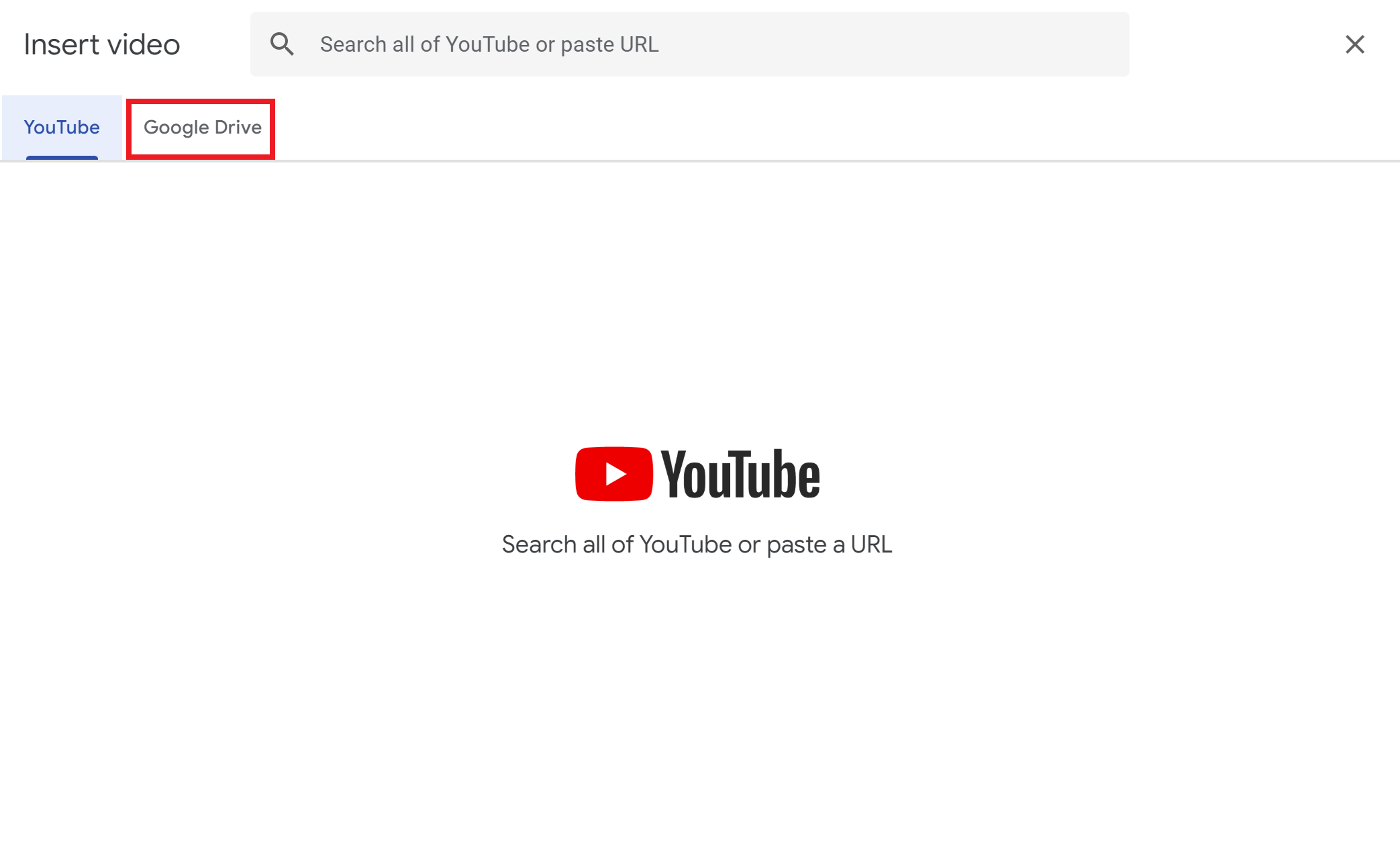 insert video from google drive