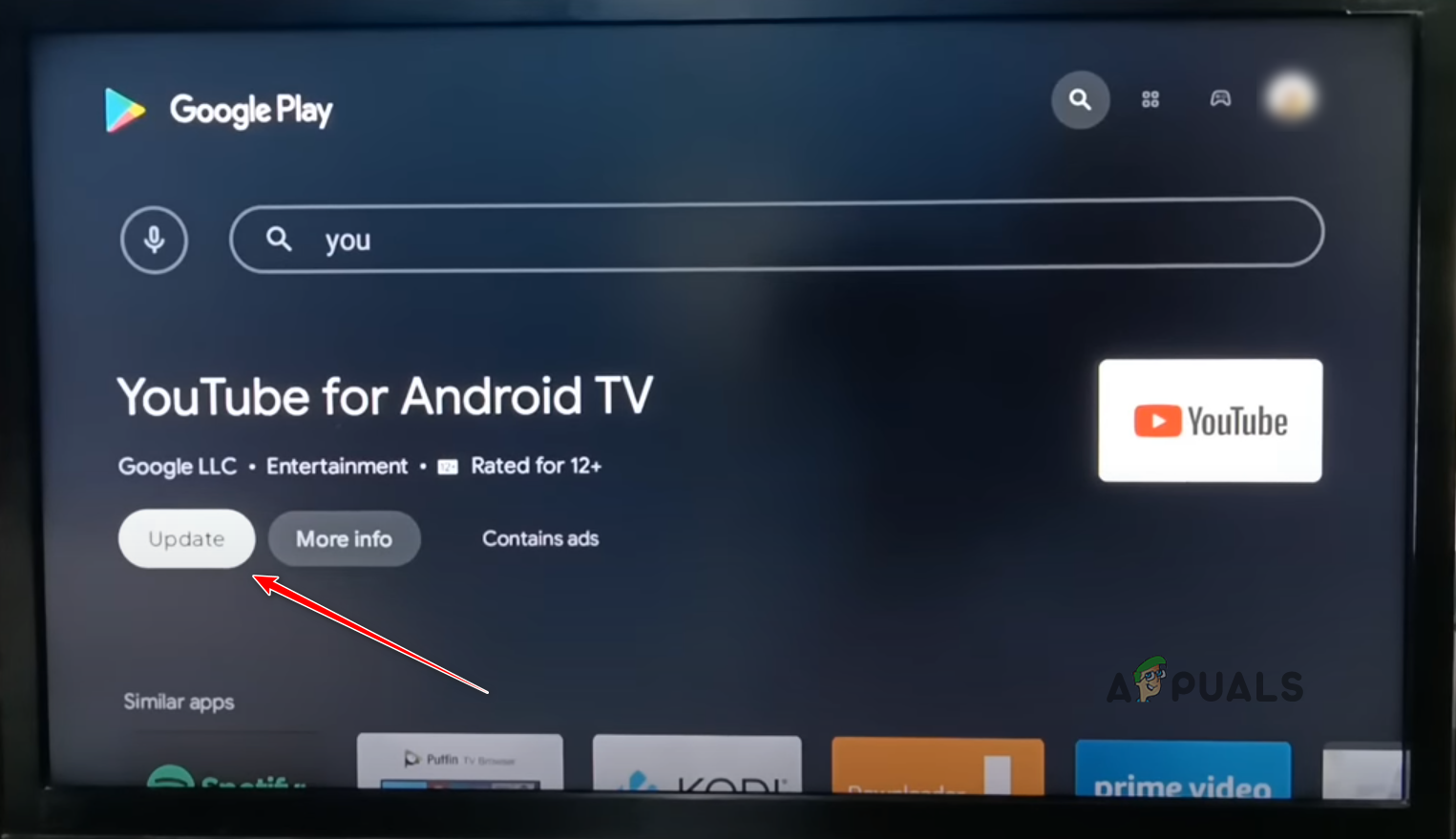 Updating the YouTube TV app