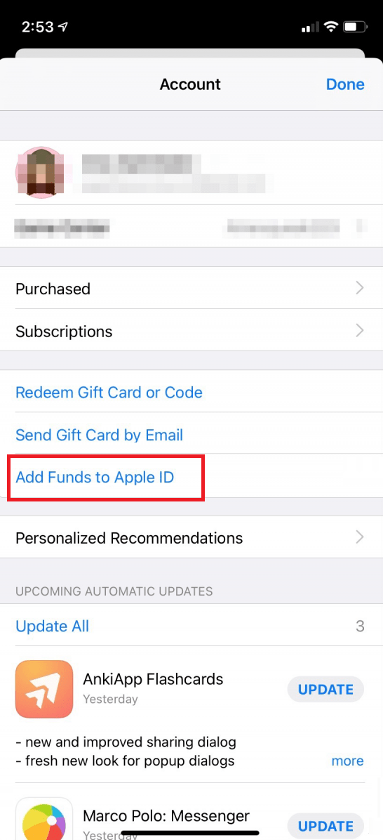 Add Funds to Apple ID