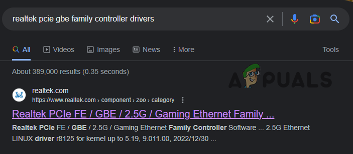 Visiting your Network Adapter Manufacturers website