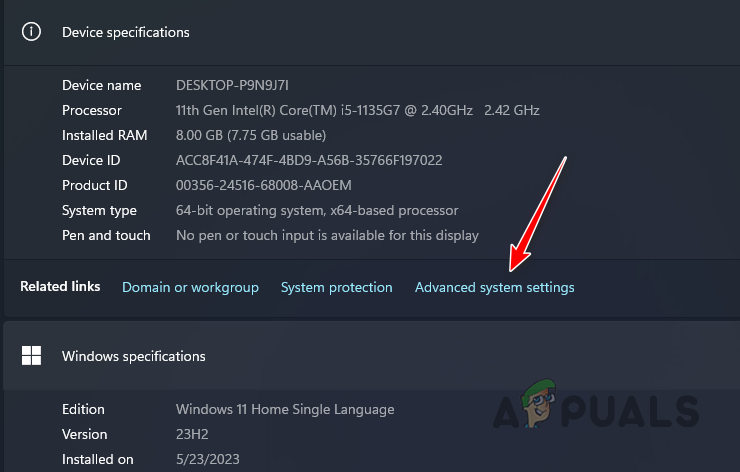 Opening Advanced System Settings