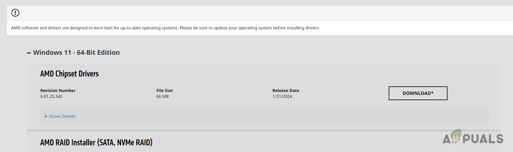Downloading AMD Chipset Drivers