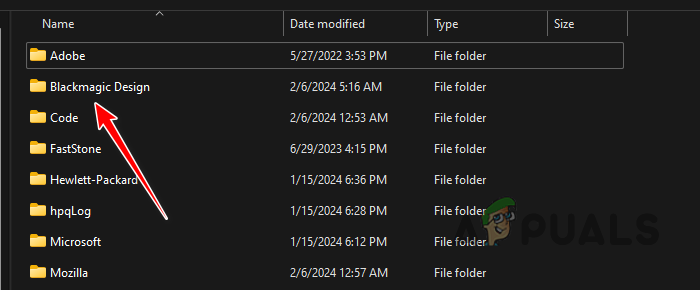 Navigating to the Blackmagic Folder