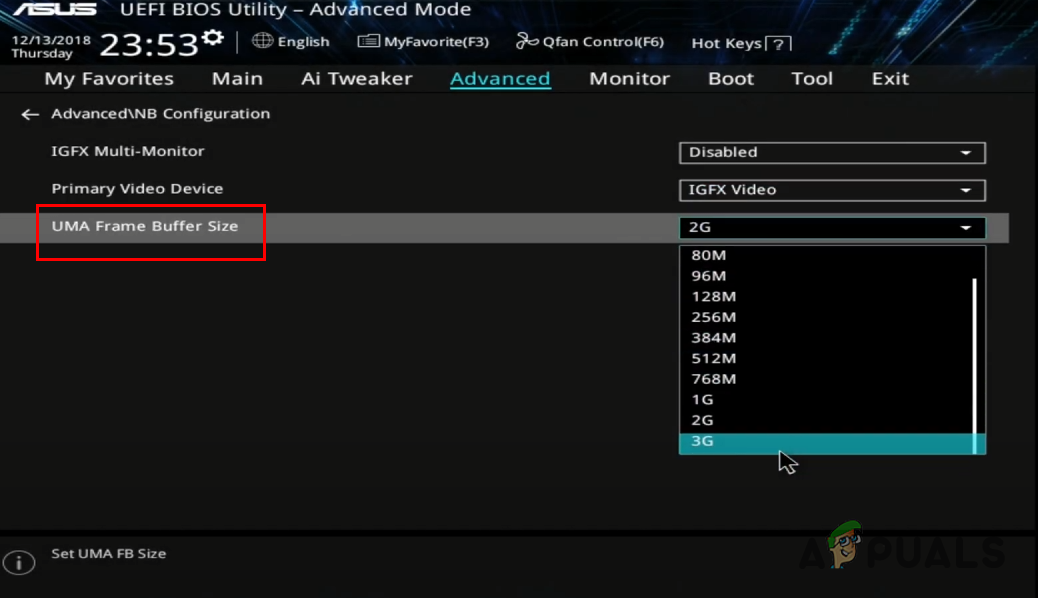 Increasing VRAM in ASUS Motherboard