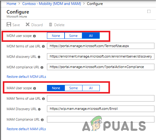 Modifying MDM and MAM User Scopes
