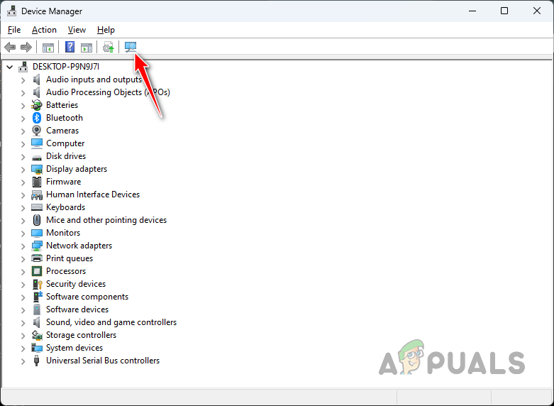 Scanning for Hardware Changes in Device Manager