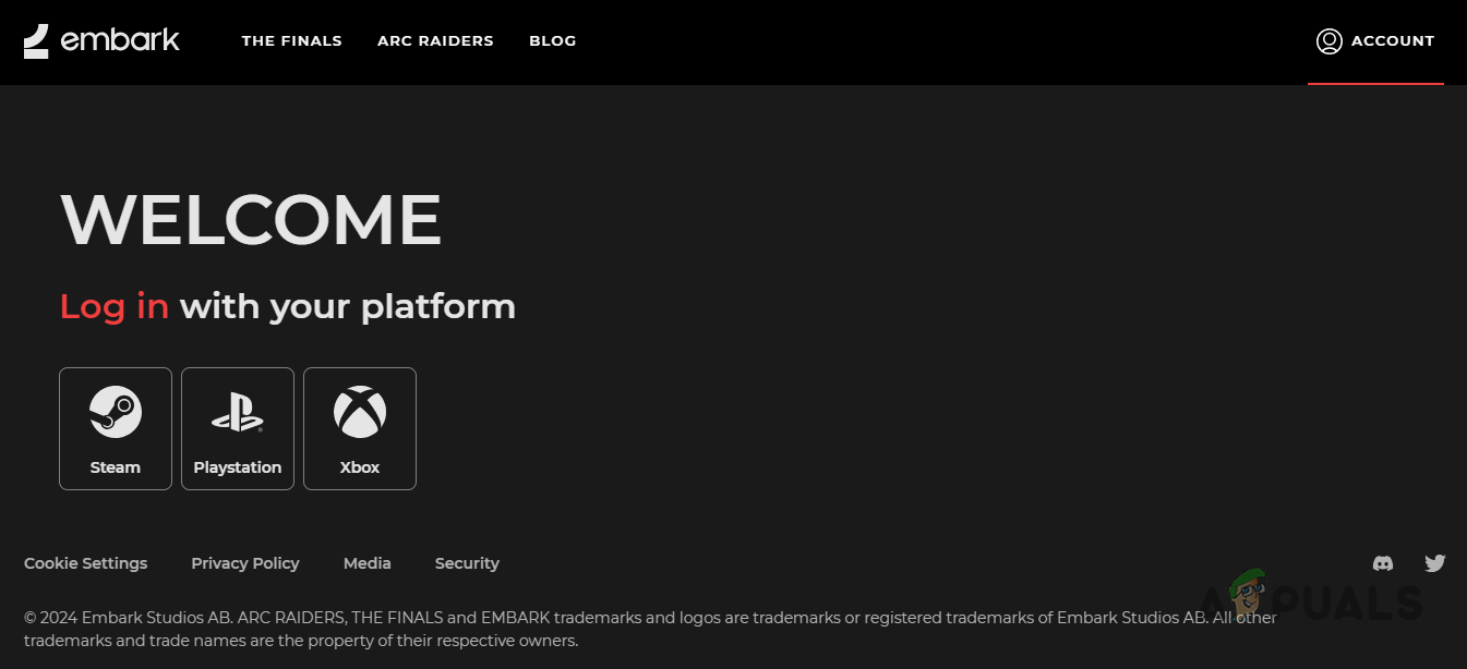 Logging In to Embark Games