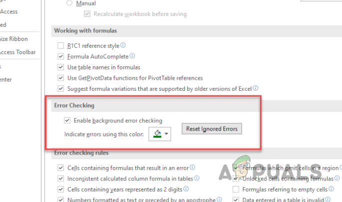 Enabling Background Error Checking
