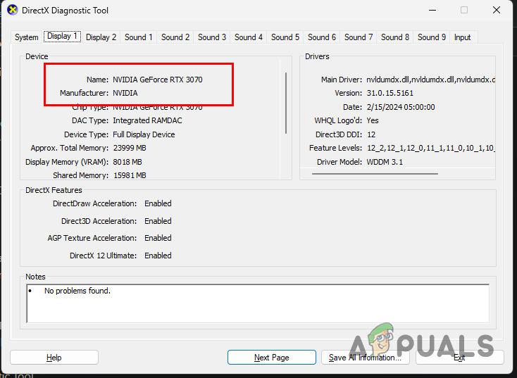 Graphics Card Information