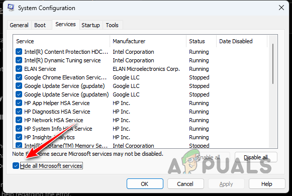 Hiding System Services
