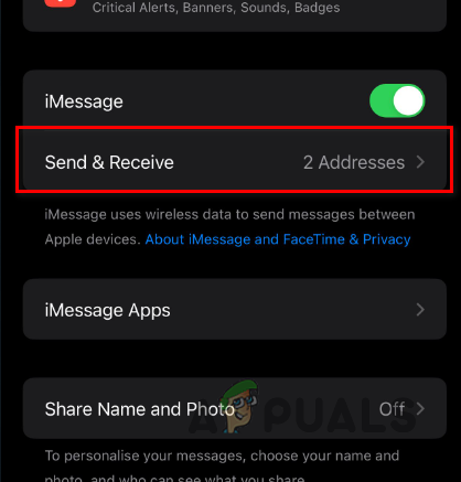 Navigating to Send and Receive
