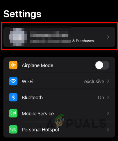 Navigating to Apple ID