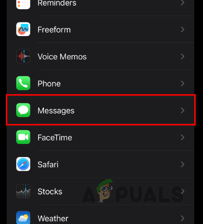 Navigating to Messages