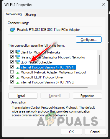 Navigating to IPv4 Properties