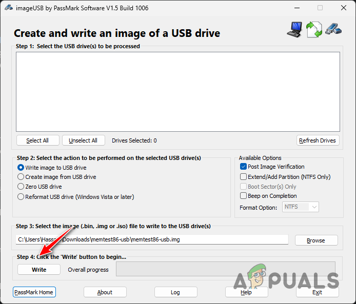 Creating Bootable MemTest86 USB Drive